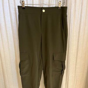 Zara button fly green cargo pants